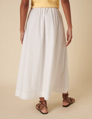 White A-line Midi Skirt