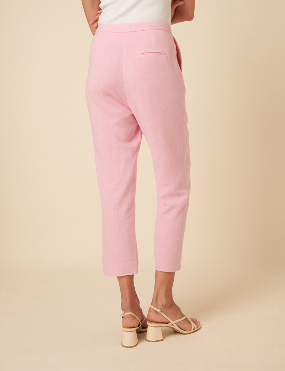 Pink Ketty Tailored Tapered Trousers