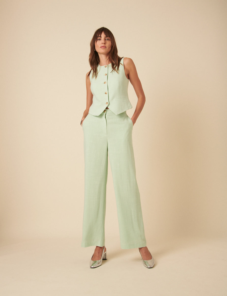Mint Marion Green Straight Leg Trousers