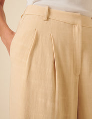 Cream Isabelle Wide Leg Trousers