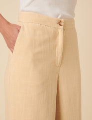 Cream Marion Straight Leg Trousers