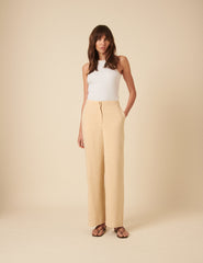 Cream Marion Straight Leg Trousers