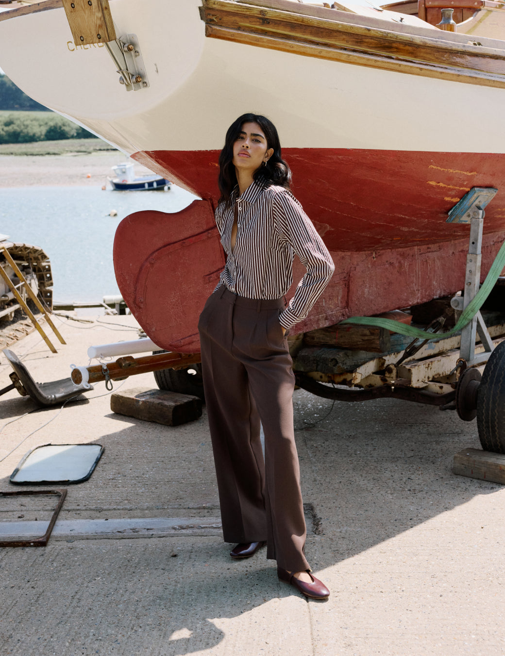 Chocolate Brown Jax Tailored Crepe Trousers