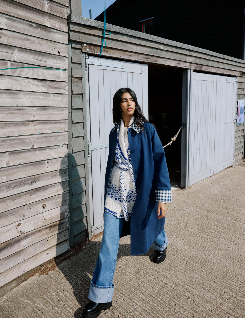 Blue High Rise Islington Turn Up Jeans