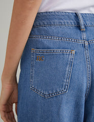 Blue High Rise Islington Turn Up Jeans