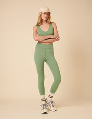 Green Cross Front Active Leggings