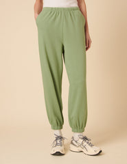 Green Relaxed Balloon Leg Joggers