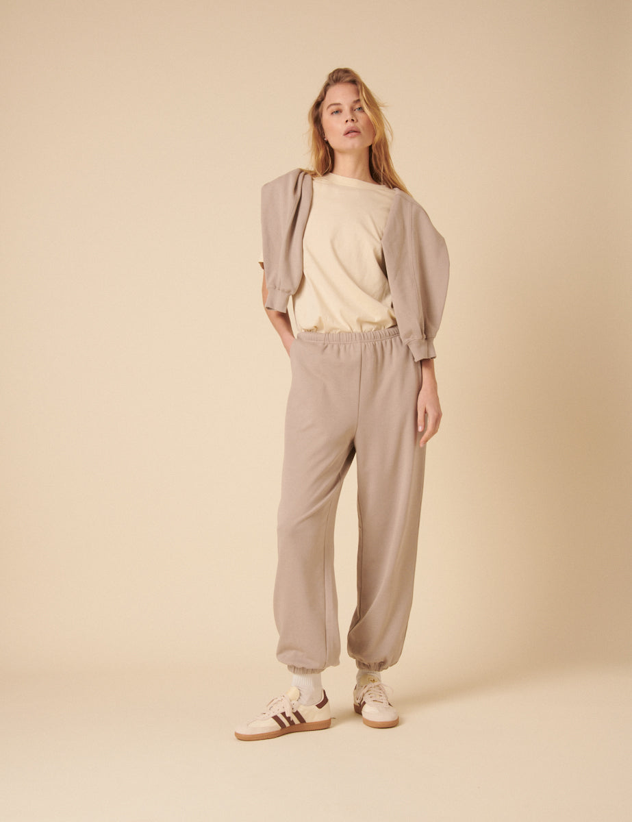 Beige Relaxed Balloon Leg Joggers
