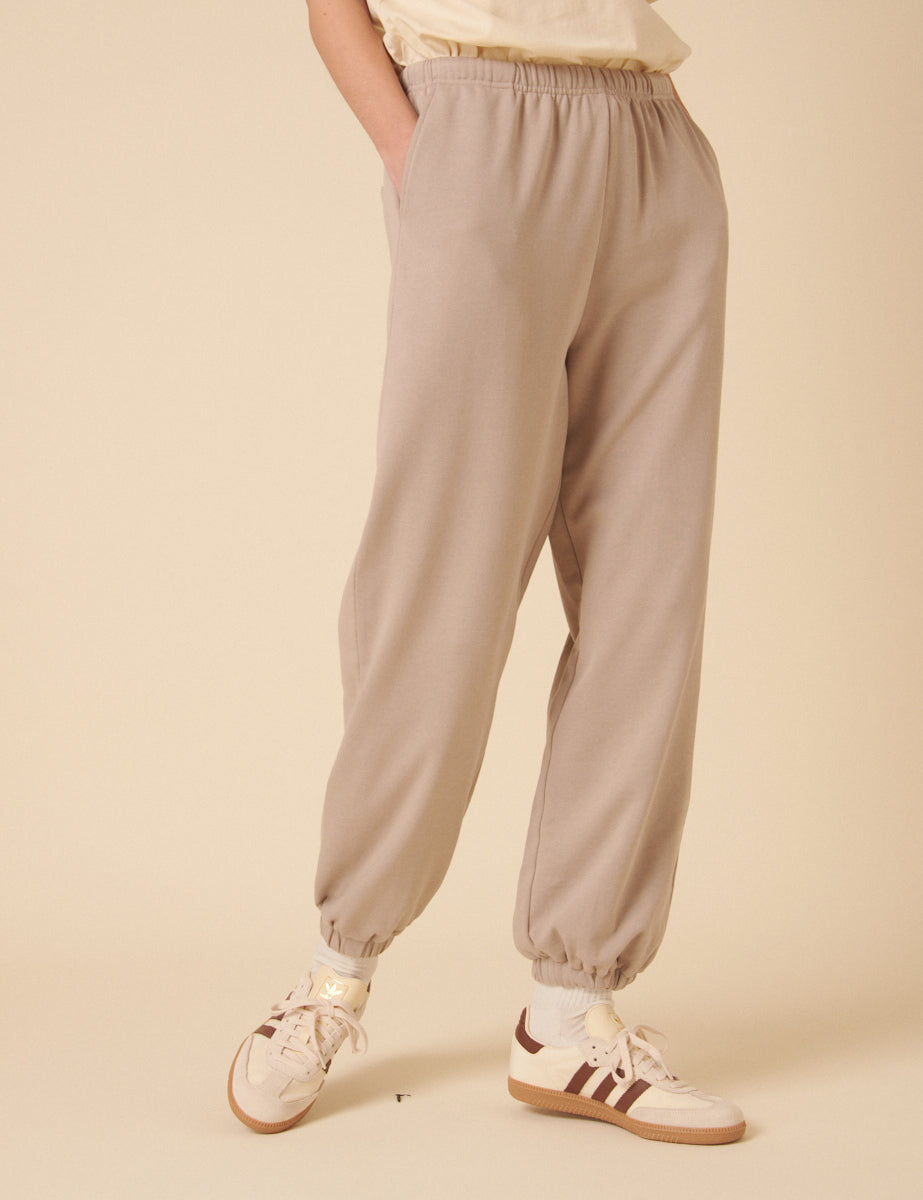 Beige Relaxed Balloon Leg Joggers
