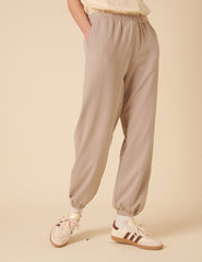 Beige Relaxed Balloon Leg Joggers