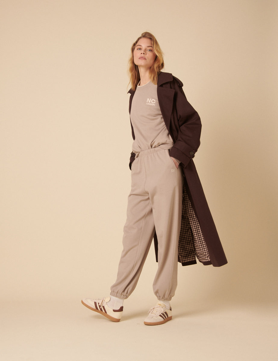 Beige Relaxed Balloon Leg Joggers