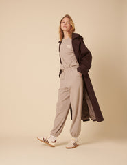 Beige Relaxed Balloon Leg Joggers