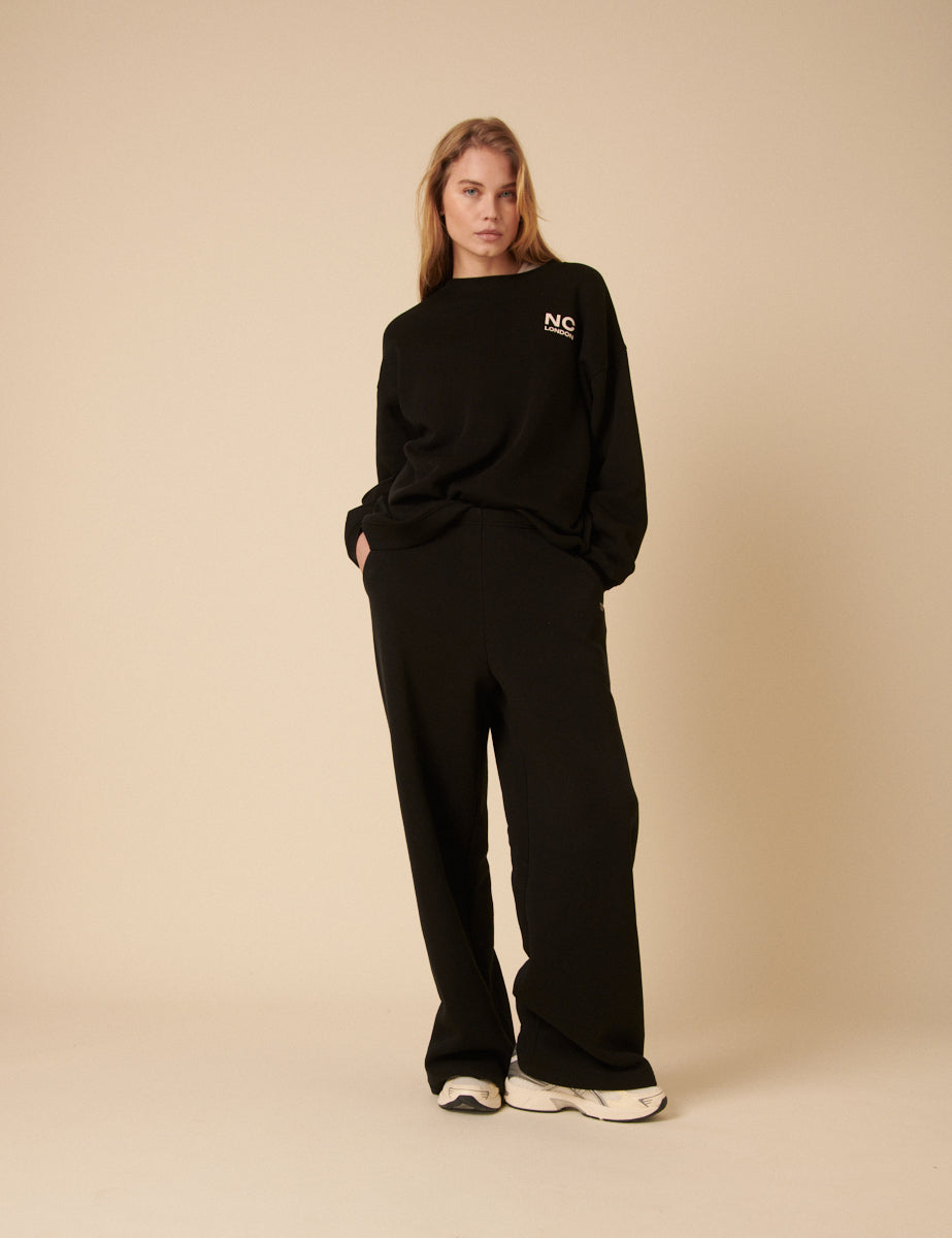 Black Wide Leg Joggers