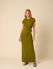 Green Jersey Maxi Skirt