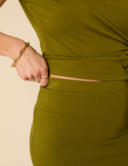 Green Jersey Maxi Skirt