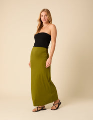Green Jersey Maxi Skirt