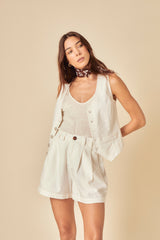 White Denim Ava Shorts