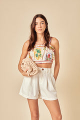 White Denim Ava Shorts