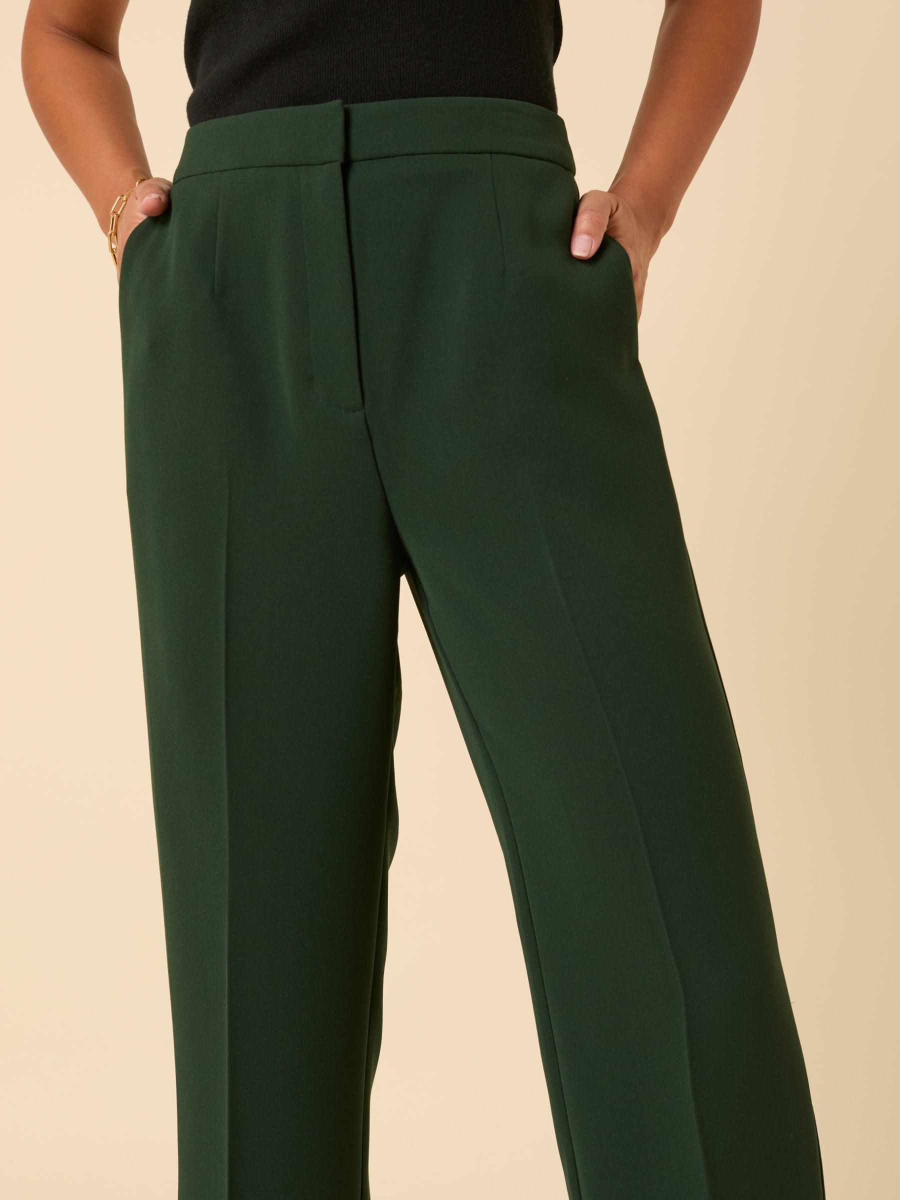 Forest Green Etta Straight Leg Trousers