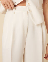 White Jax Tailored Crepe Trousers