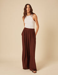 Brown Linen-blend Jerrow Trousers