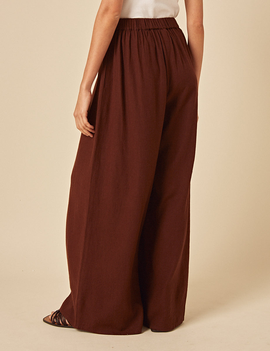 Brown Linen-blend Jerrow Trousers