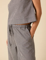 Black Gingham Relaxed Trousers