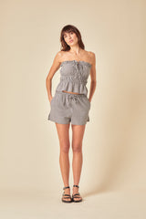 Black Gingham Shorts