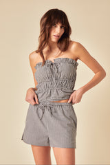 Black Gingham Shorts