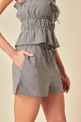 Black Gingham Shorts