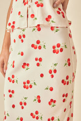 White Tomato Print Maxi Skirt