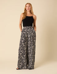 Black Floral Zeena Trousers