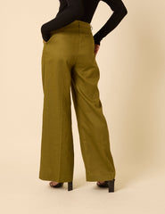 Green Tailored Wide Leg Trousers