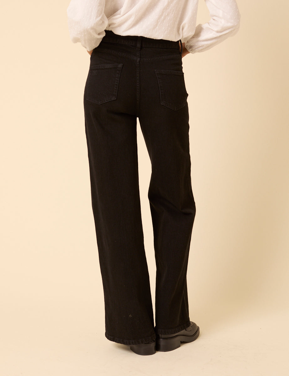 Black High Rise Soho Wide Leg Jeans