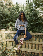 Dark Blue High Rise Putney Barrel Leg Jeans