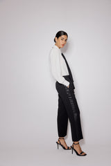 Black Tuxedo Cigarette Trousers