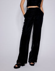 Black Velvet Straight Leg Trousers