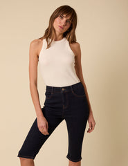Dark Denim Capri Jeans