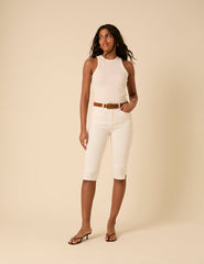 White Denim Capri Trousers