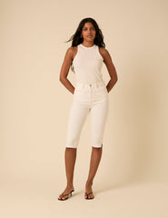 White Denim Capri Trousers