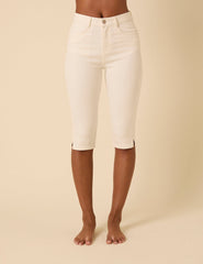 White Denim Capri Trousers