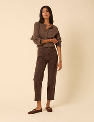 Leopard Print Mid Rise Camden Tapered Jeans