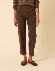 Leopard Print Mid Rise Camden Tapered Jeans