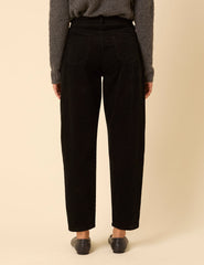 Black Cord Putney Barrel Leg Jeans