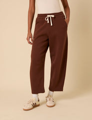 Brown Barrel Leg Joggers