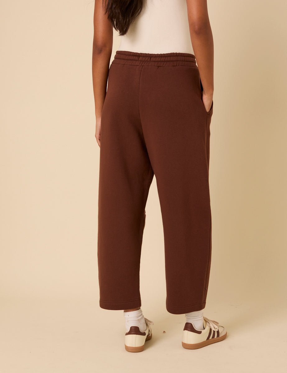Brown Barrel Leg Joggers