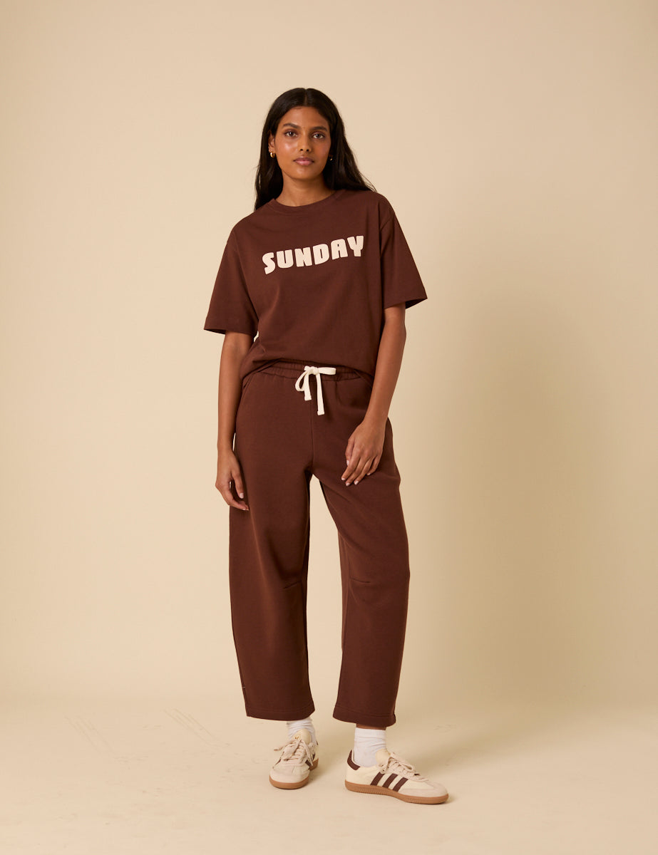 Brown Barrel Leg Joggers