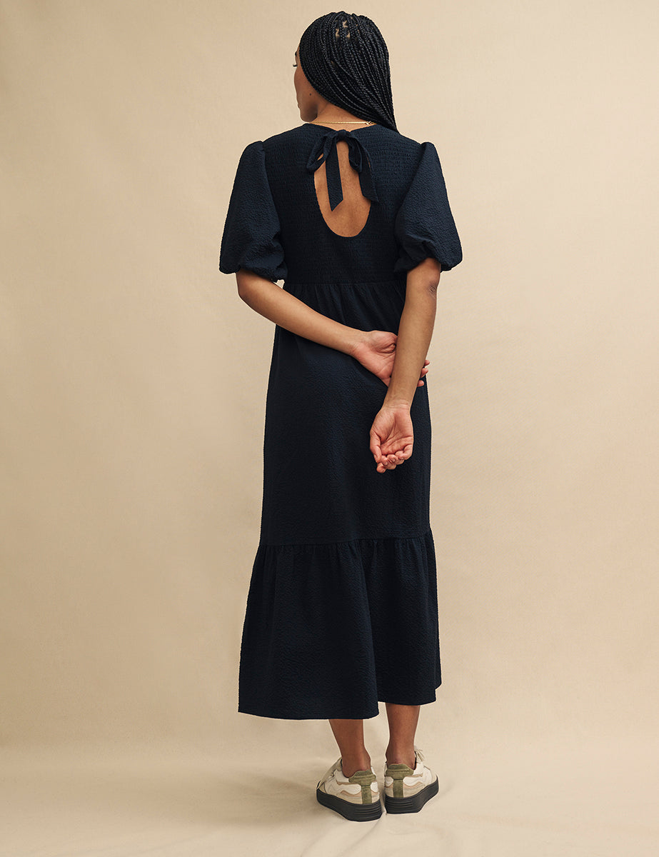 Black Smock Kelsie Midi Dress