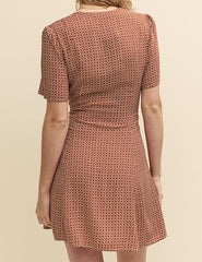 Brown Geometric Ellen Mini Dress