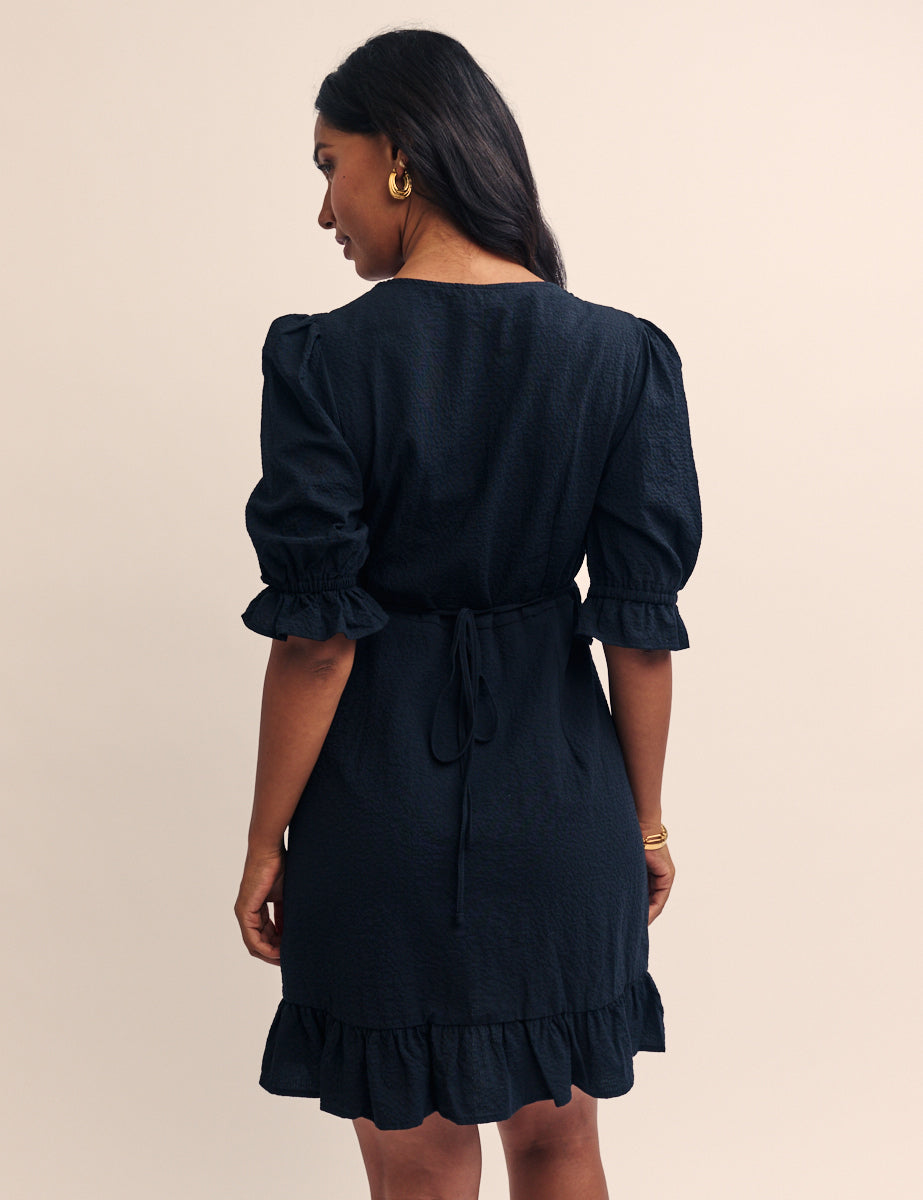 Black V-Neck Delilah Mini Dress